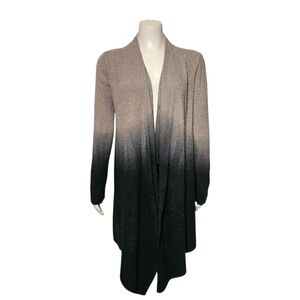 Barefoot Dreams Cardigan Bamboo Chic Lite Calypso Wrap Grey Black Ombre sz S/M